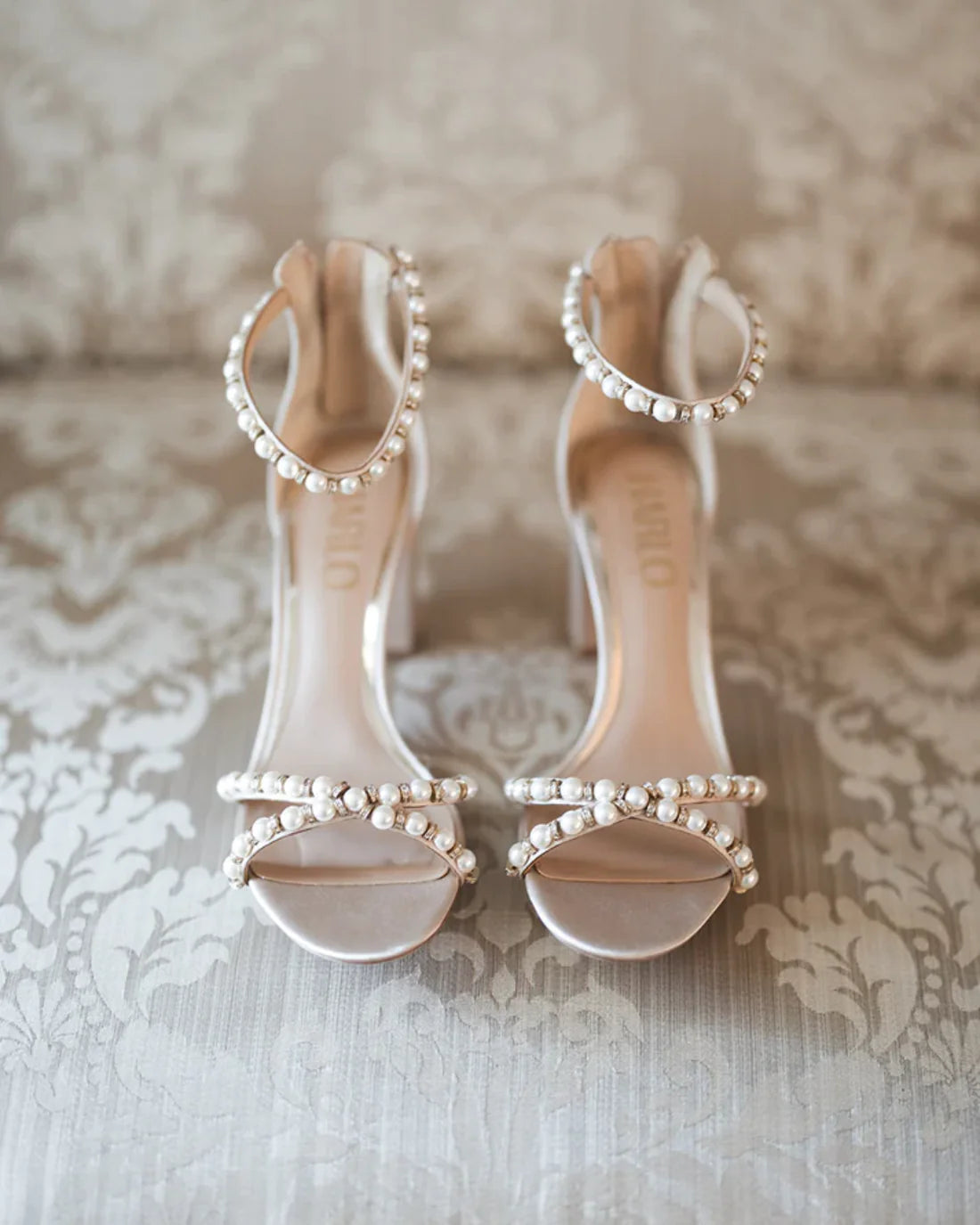 Pearl bridal heels deals