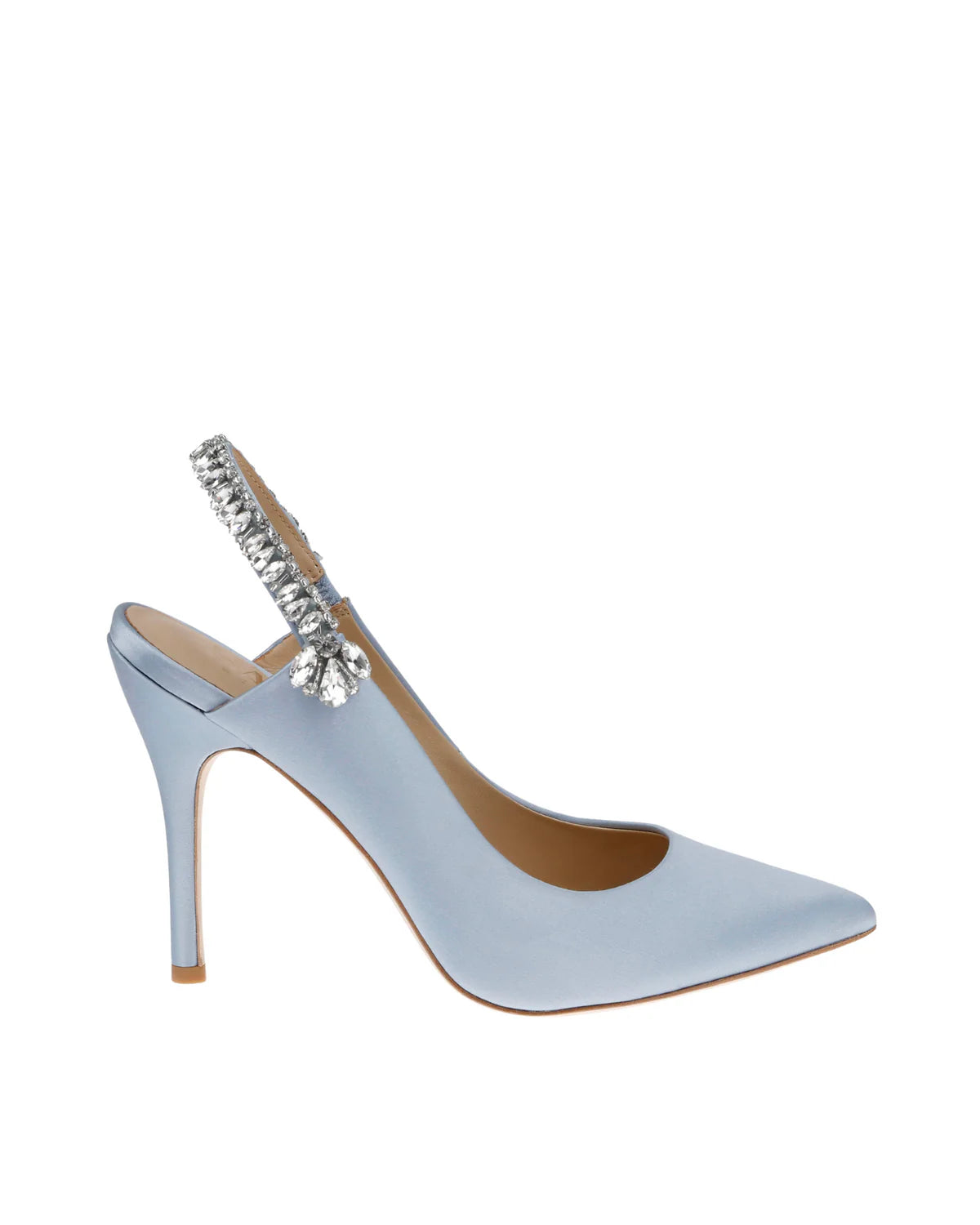 BONNIE AZURE - BLUE CRYSTAL EMBELLISHED SLING BACK BRIDAL PUMP