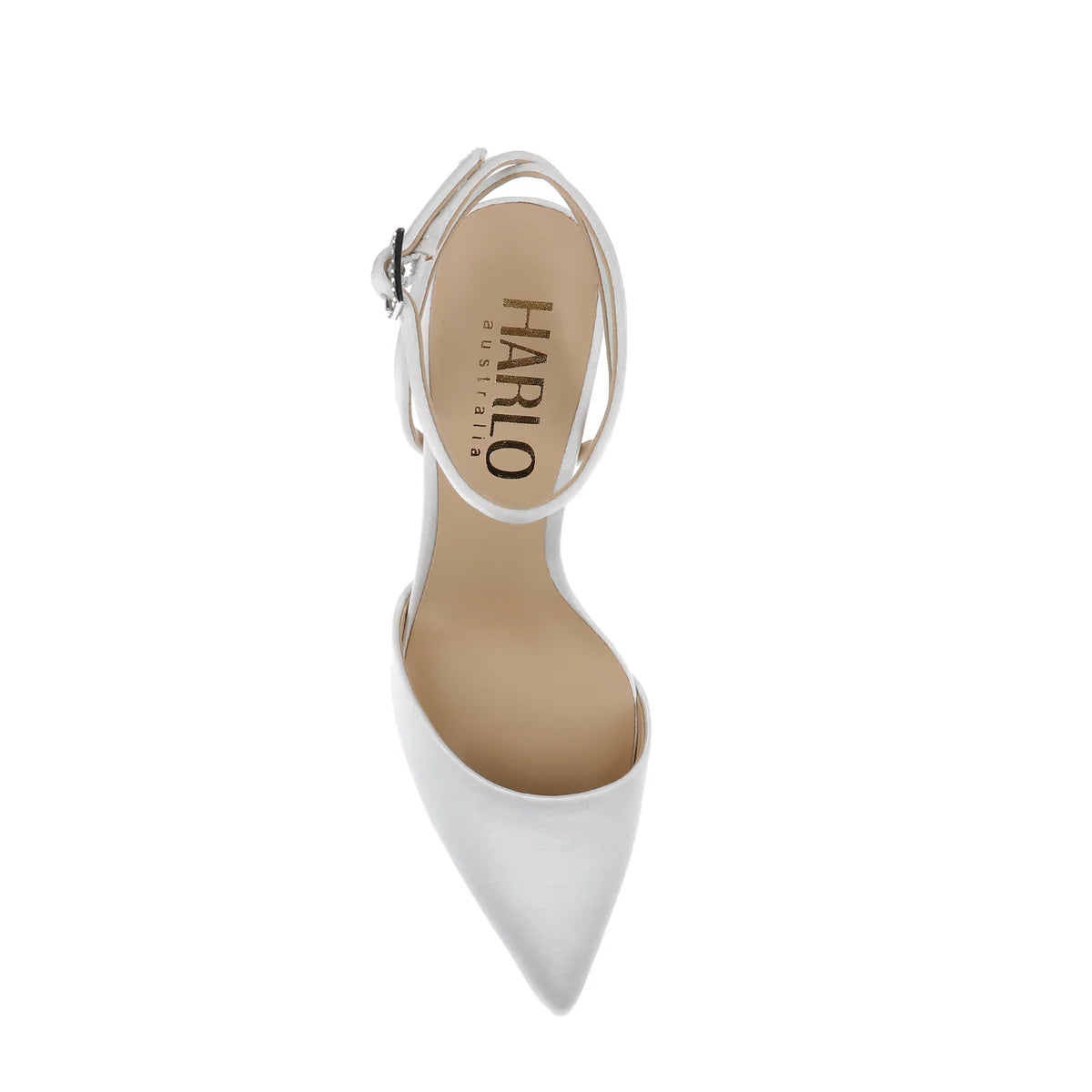 FRANCES - PEARL HEEL STILETTO WITH POINTED TOE - SOFT WHITE