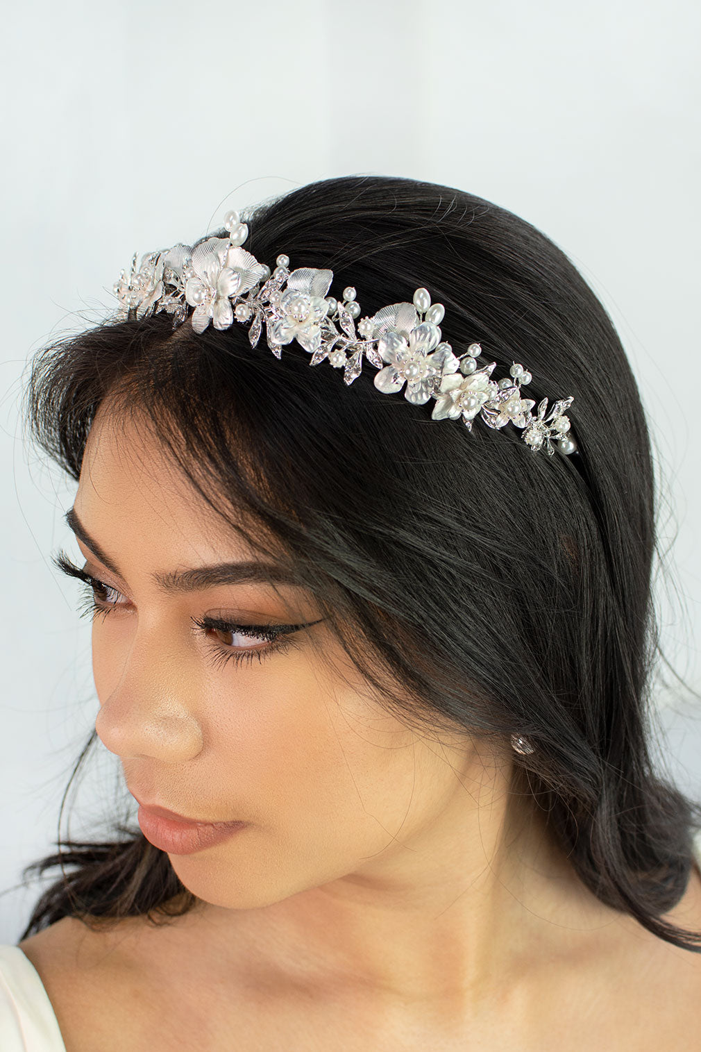 Windsor Bridal Louise Crown, Silver Pearl